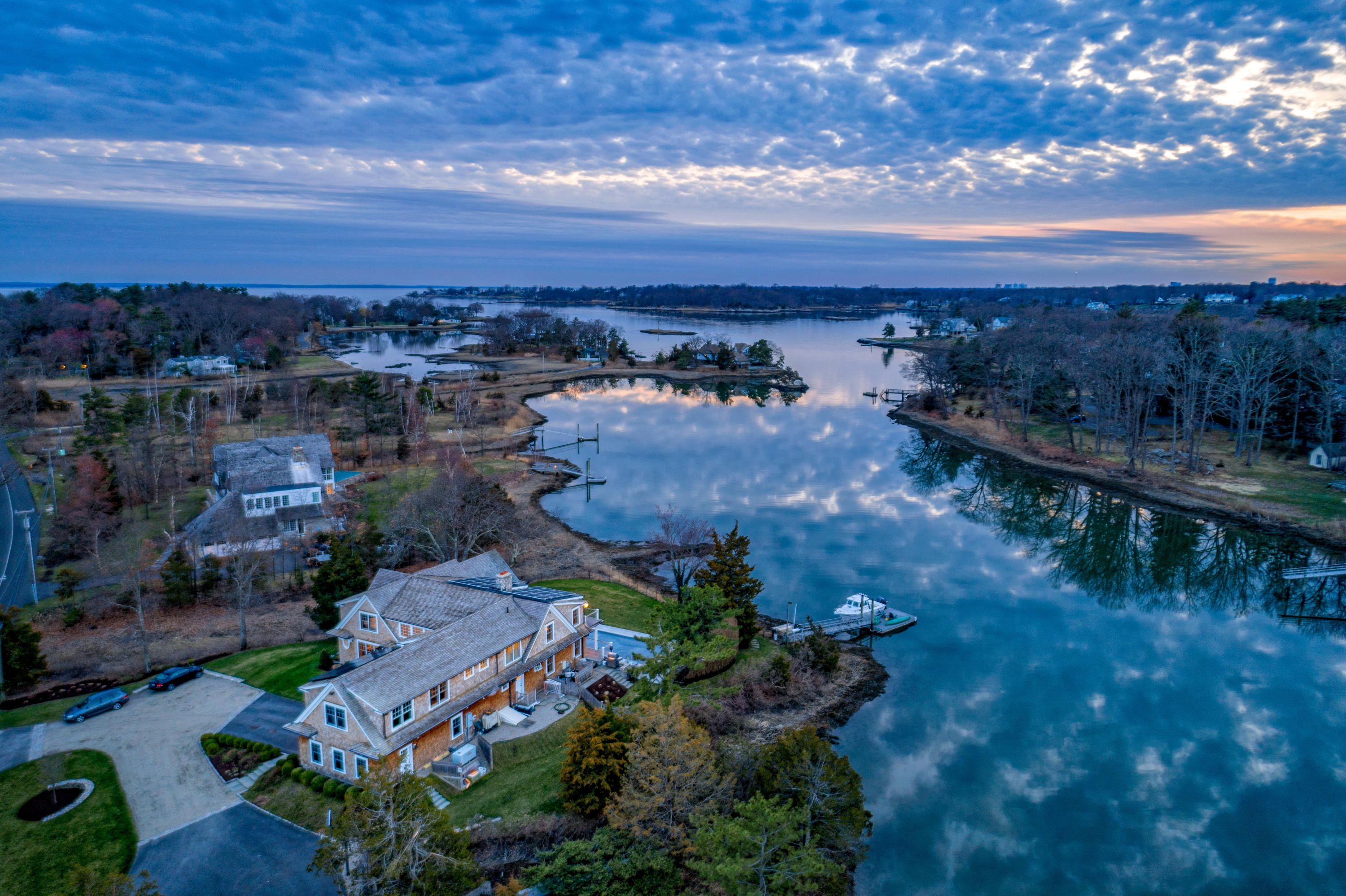 6 Contentment Island Road Darien, CT 06820 - Photo 37 of 40 an aerial view of multiple house