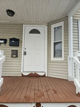 a view of wooden door