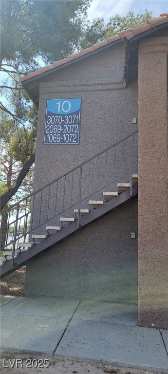 Exterior view of stucco siding