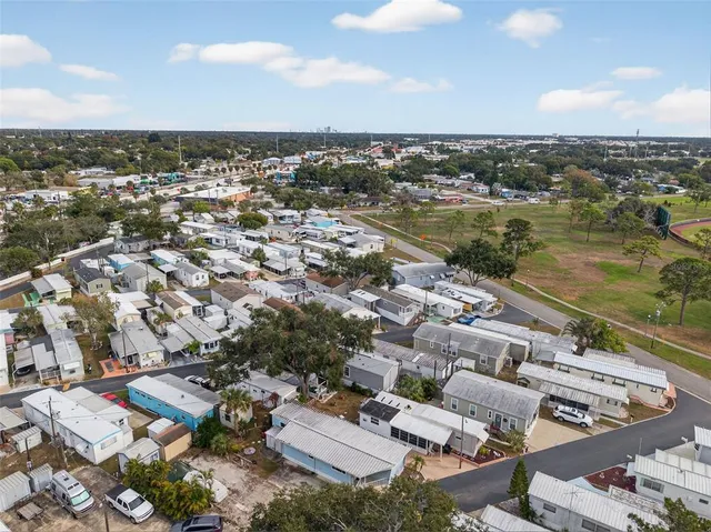 an aerial view of a city