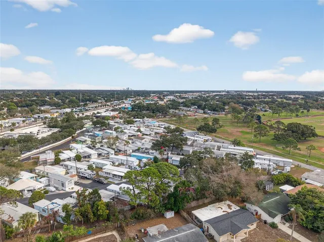 an aerial view of a city