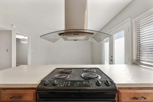 a stove top oven sitting inside of a kitchen