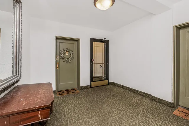 an empty room with closet