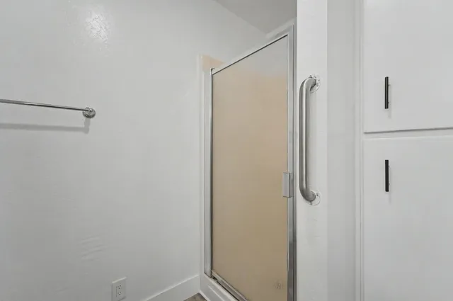 a bathroom with a shower