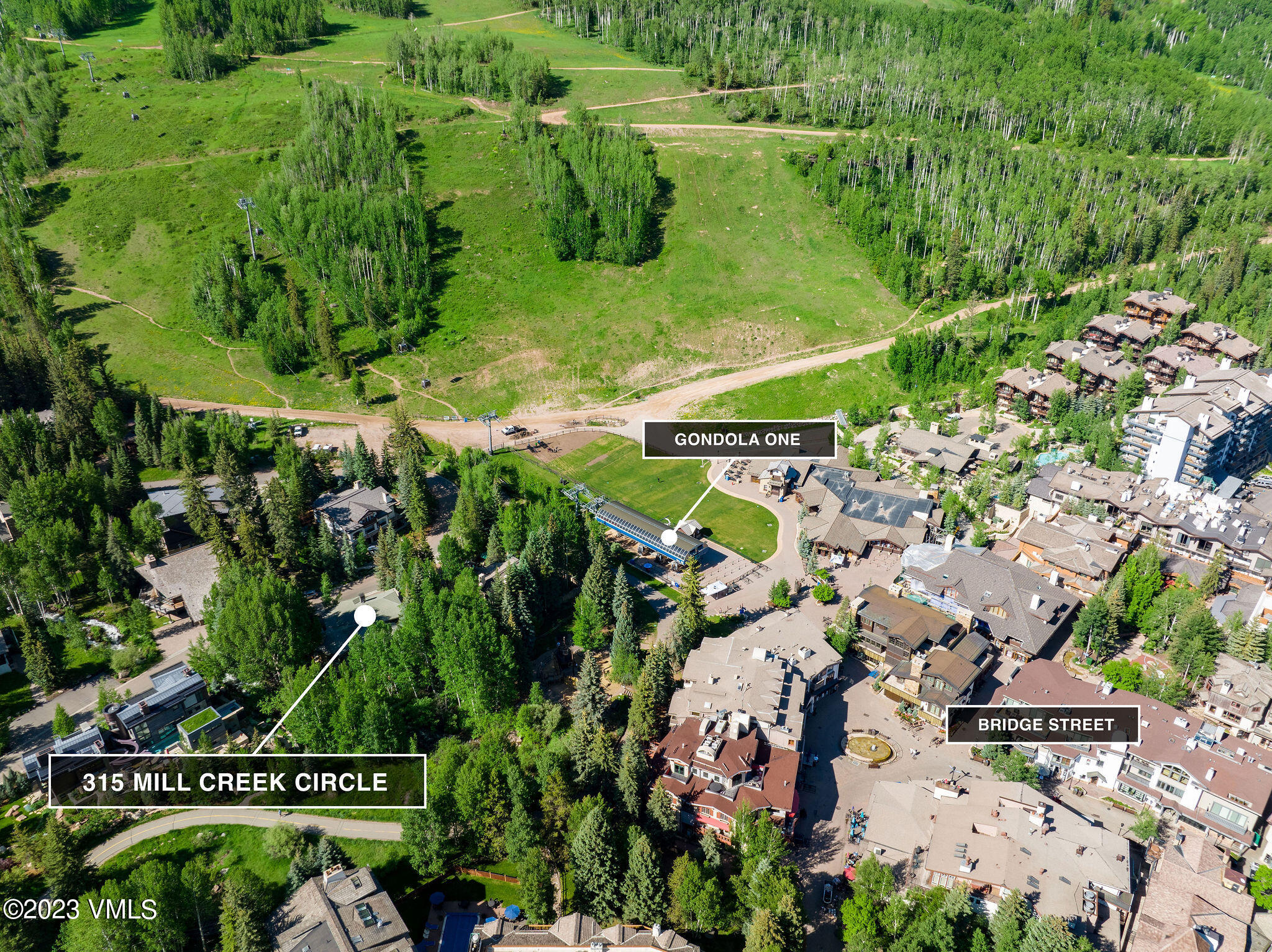 315 Mill Creek Circle Vail, CO 81657 - Photo 2 of 47 315_mill_creek_summer_aerial_c