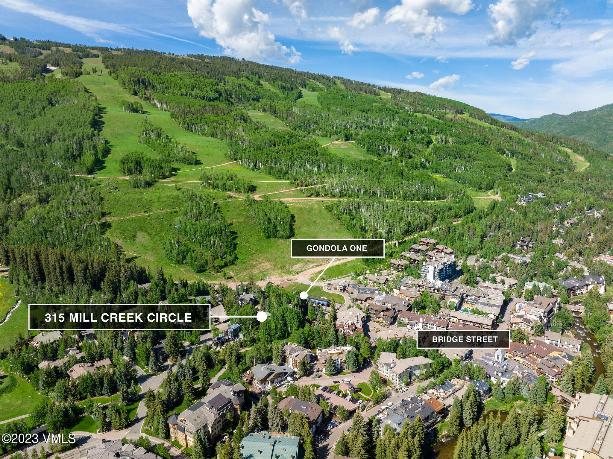 315 Mill Creek Circle Vail, CO 81657 - Photo 6 of 47 315_mill_creek_summer_aerial_d