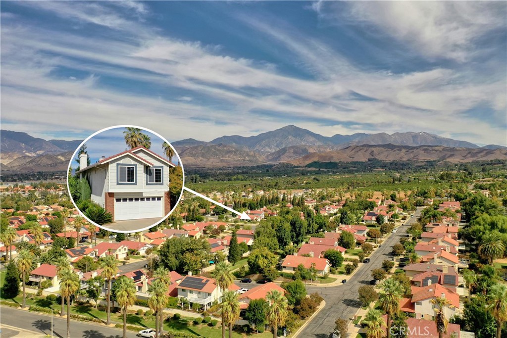 1749 Parkview Redlands, CA 92374 - Photo 43 of 55 an aerial view of a house with a garden
