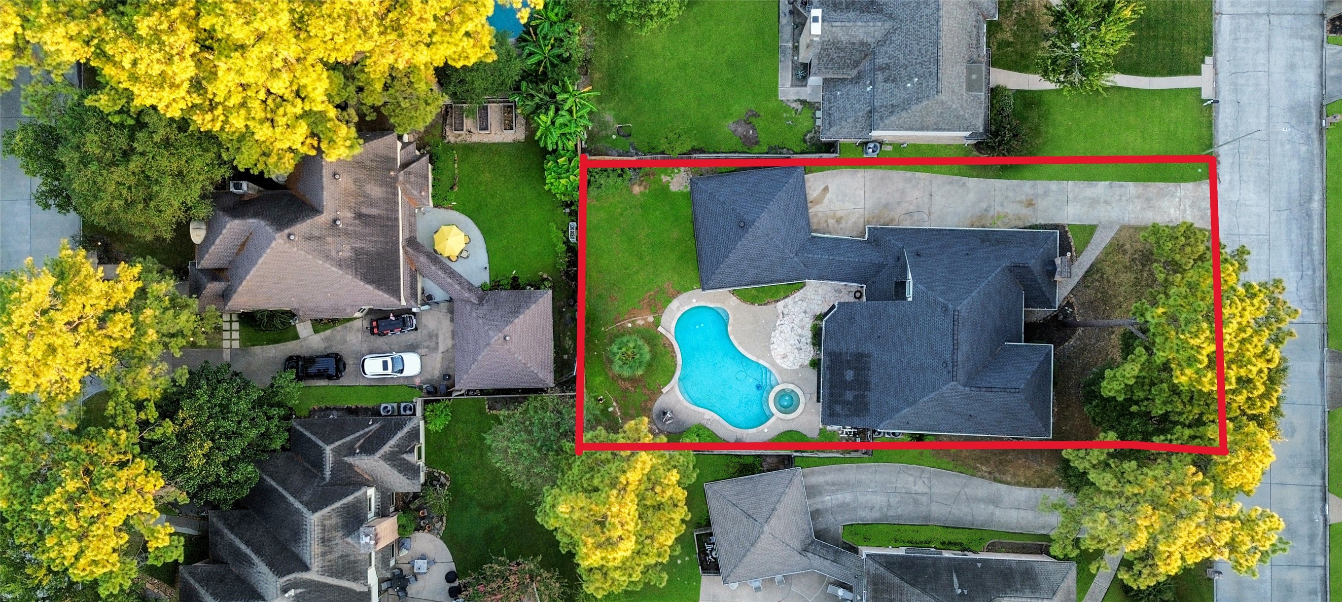 17003 Misty Creek Drive Spring, TX 77379 - Photo 37 of 50 an aerial view of a house with a yard and potted plants