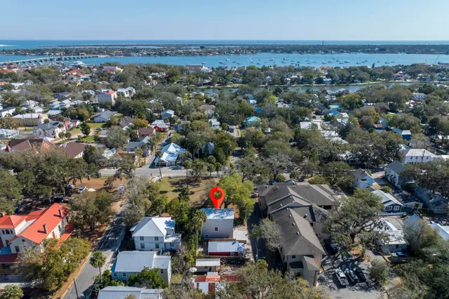 an aerial view of multiple house
