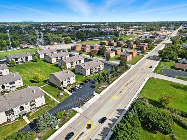 an aerial view of a city