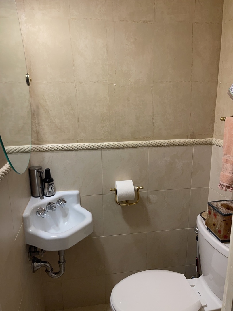 Undisclosed Address Chicago, IL 60643 - Photo 10 of 19 a bathroom with a sink a toilet and mirror