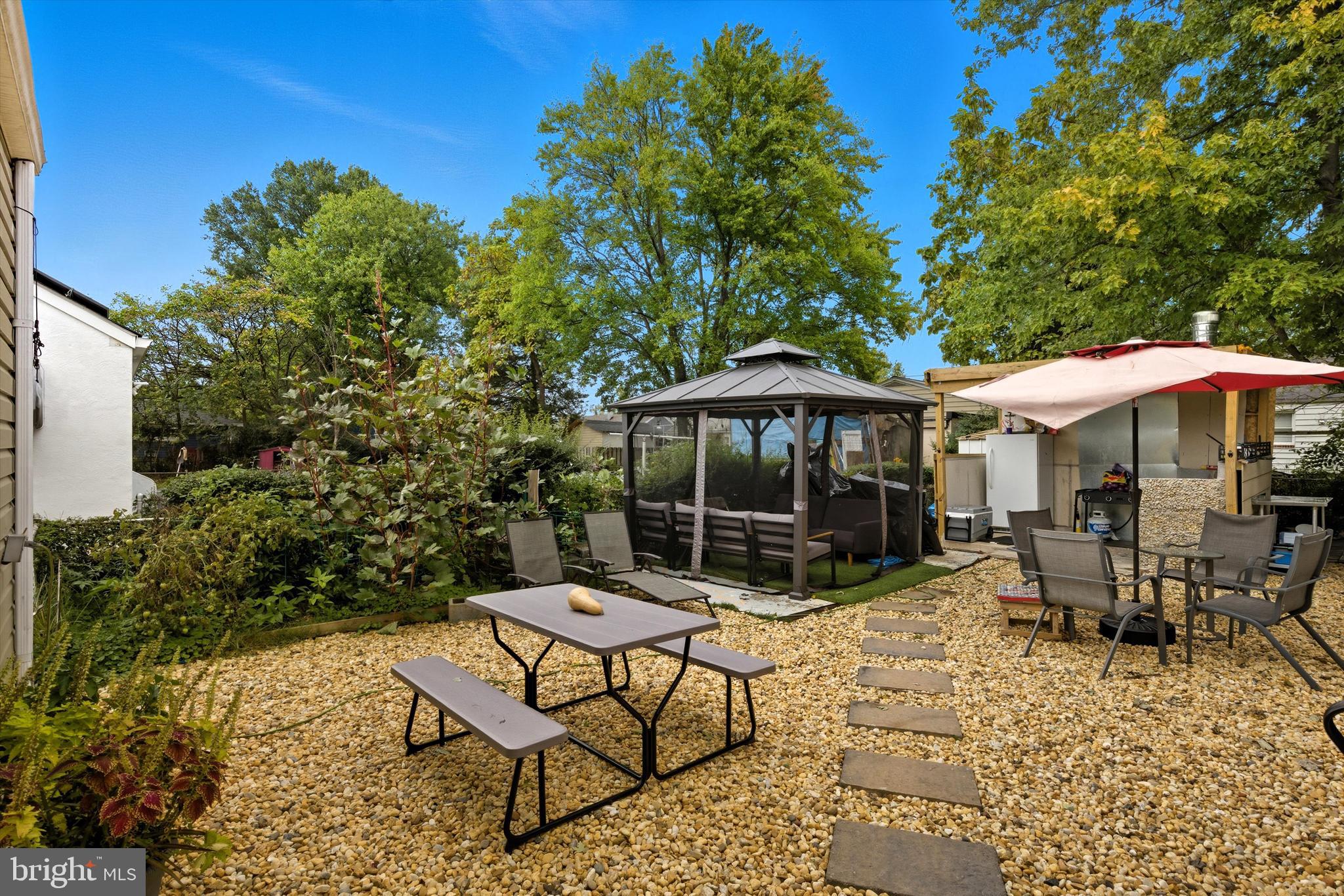 5024 Addison Road Capitol Heights, MD 20743 - Photo 22 of 23 a view of a patio with a table and chairs under an umbrella