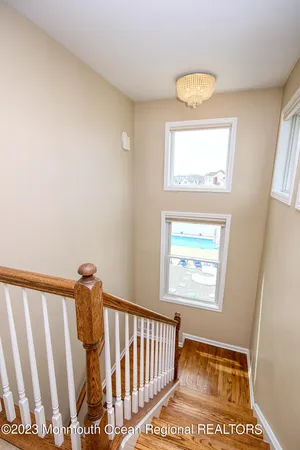 a view of entryway with wooden floor