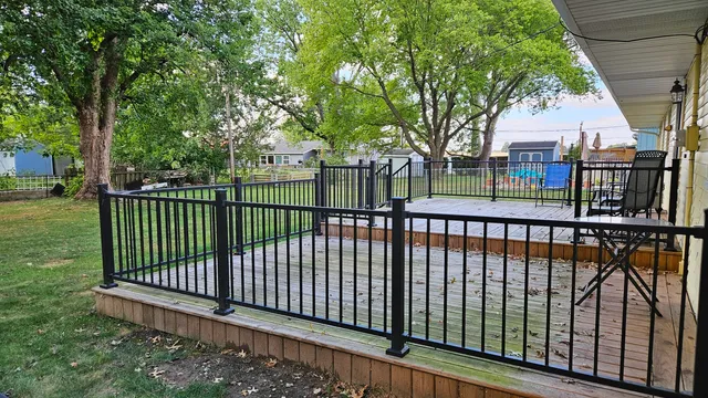 a view of a wrought iron fences