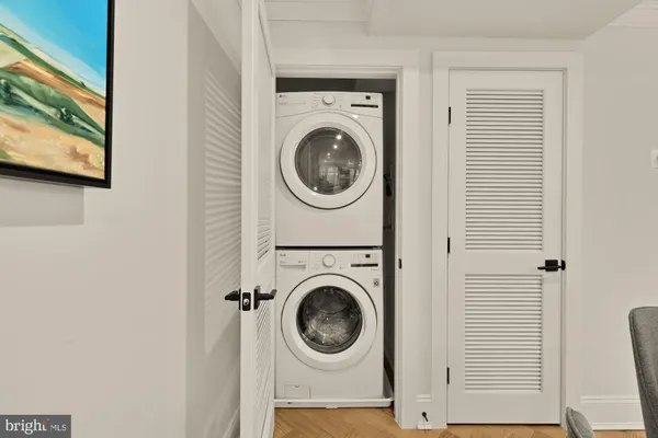 a view of washer and dryer in a utility room