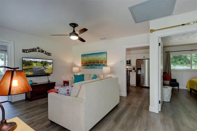 a view of yard with swimming pool outdoor seating and entertaining space