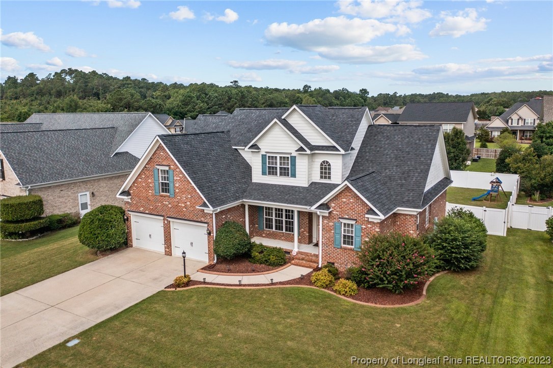 an aerial view of a house