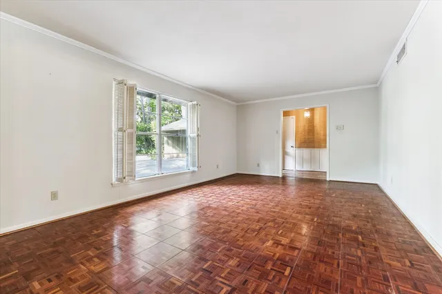 an empty room with windows