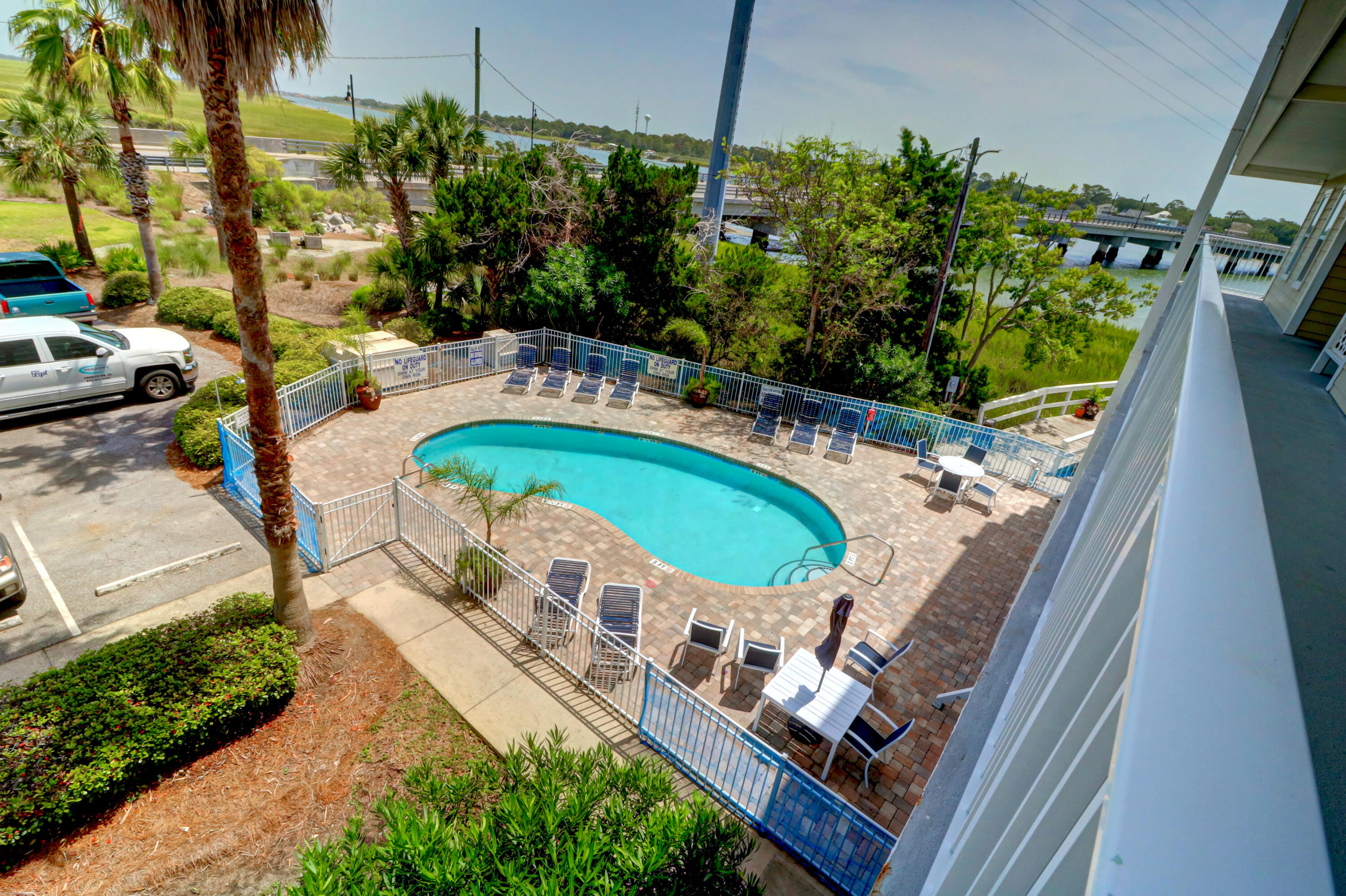 2395 Folly Road, Unit 2C Folly Beach, SC 29439 - Photo 37 of 64 Skyview of the Pool