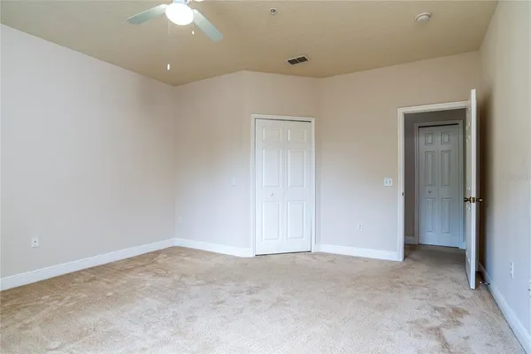 an empty room with an entryway