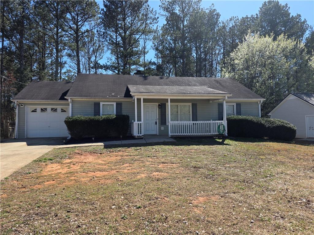 a house with trees in the background