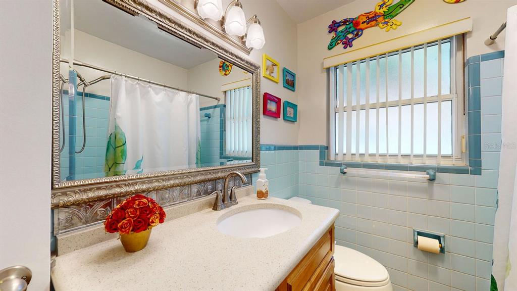 1618 Tuscola Road Clearwater, FL 33756 - Photo 38 of 64 a bathroom with a sink mirror vanity and toilet