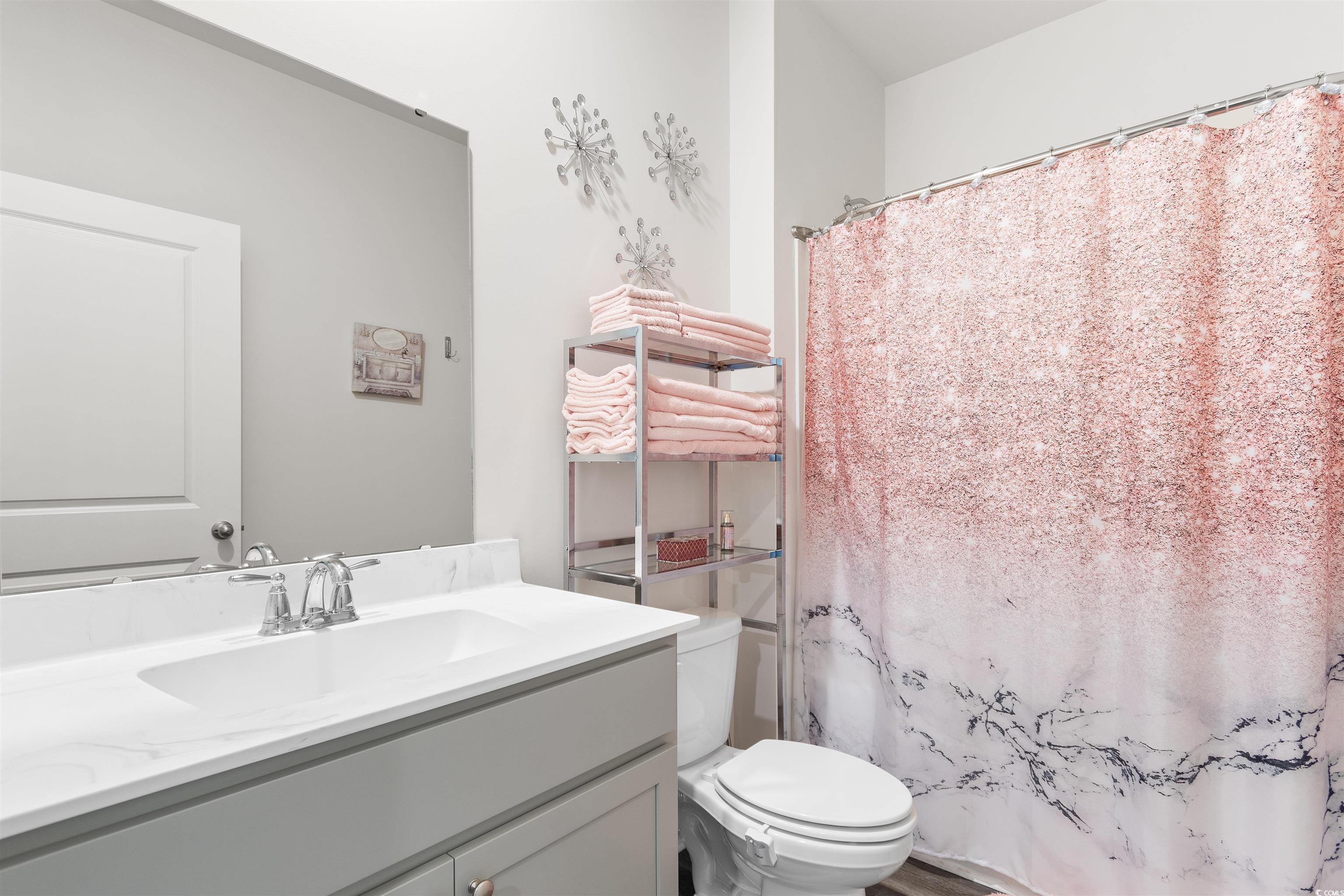 2438 Polaris Path Myrtle Beach, SC 29577 - Photo 19 of 40 Full bathroom featuring vanity and a shower with shower curtain