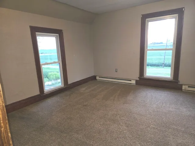 an empty room with a window