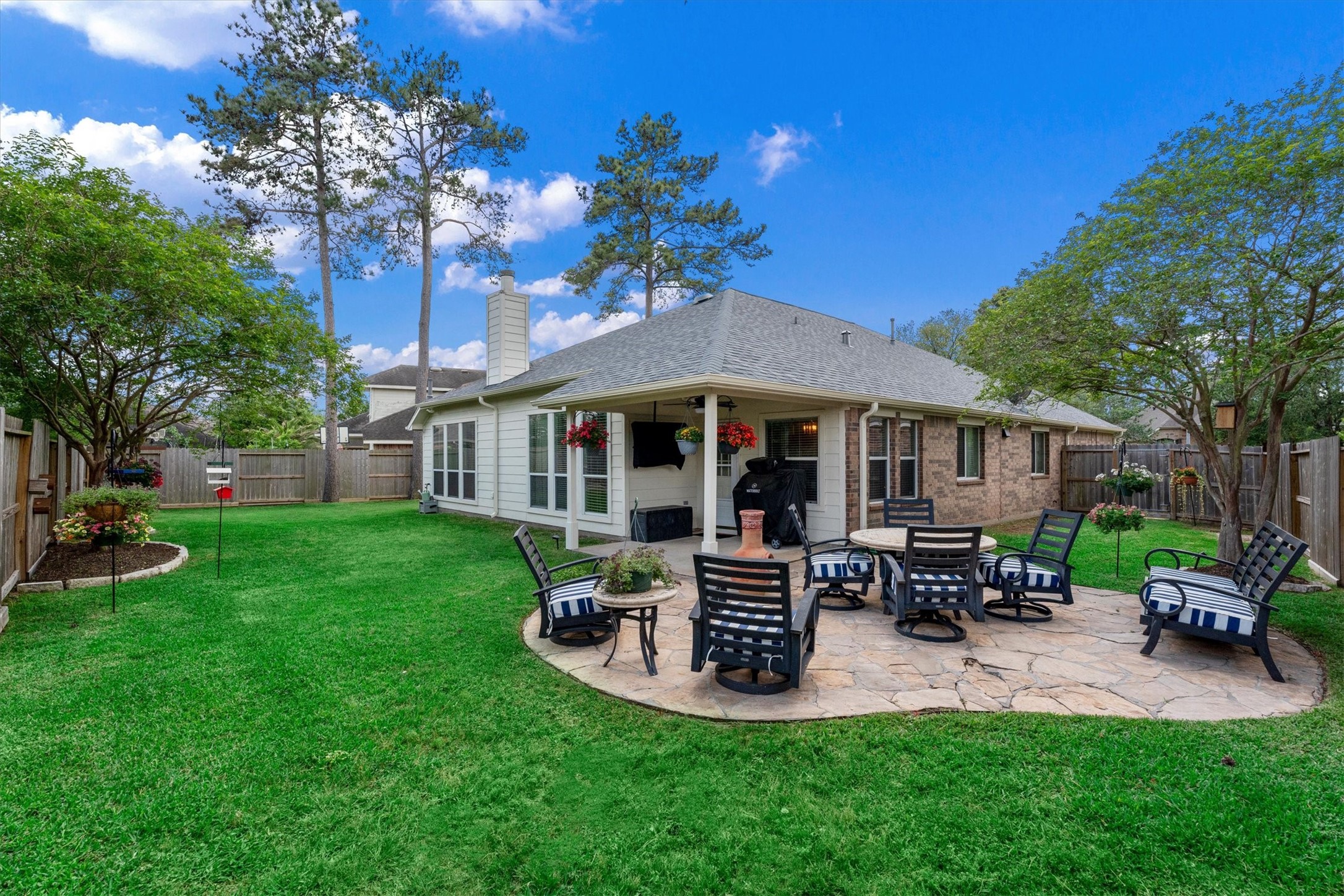 Welcome to 18502 Cascade Timbers,  We are going to jump right to the best part -the spacious backyard- a great place to relax and regroup.