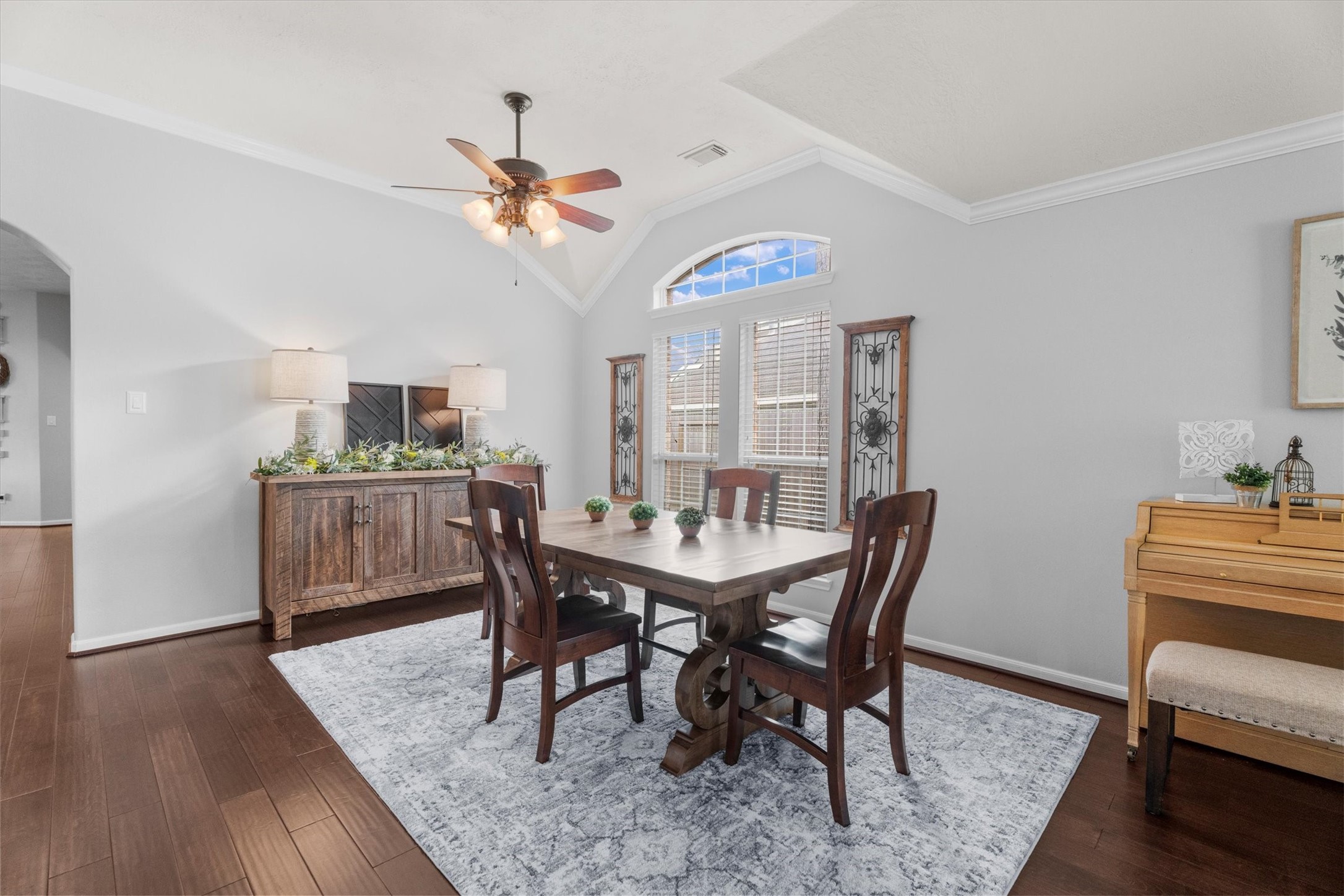 18502 Cascade Timbers Lane Tomball, TX 77377 - Photo 8 of 43 Soaring ceilings and ample light fill this dining space, giving it a bright, inviting feel.