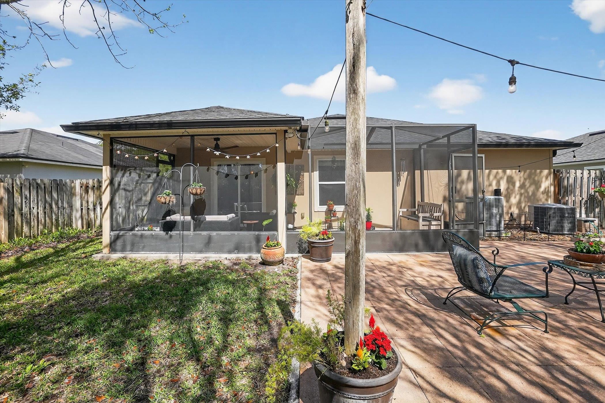 137 Fallen Timber Way St. Augustine, FL 32084 - Photo 41 of 45 Rear view of house featuring a sunroom, stucco siding, and a lanai
