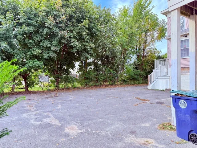 a view of a yard with plants