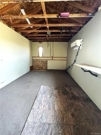 a view of room with racks