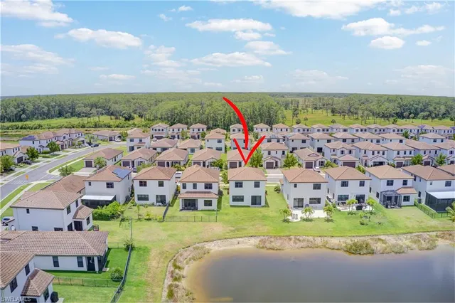 an aerial view of multiple house