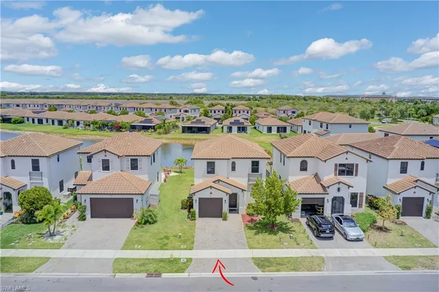 an aerial view of multiple houses