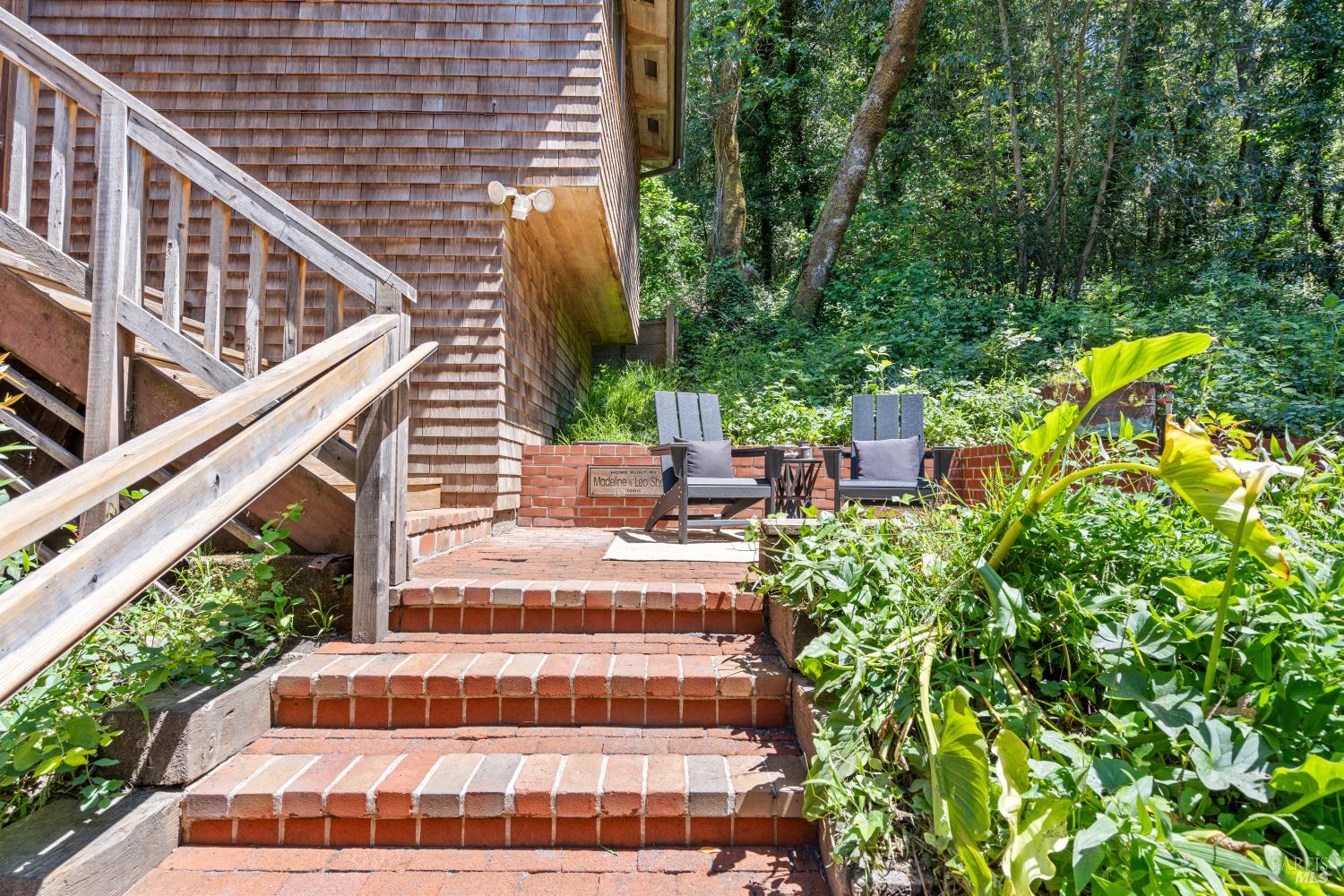805 Wagnon Road Sebastopol, CA 95472 - Photo 5 of 56 a view of staircase with large trees and plants