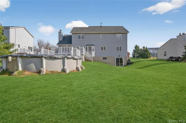 a view of a patio on the deck