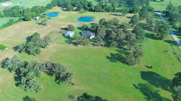 a view of a garden with a lake