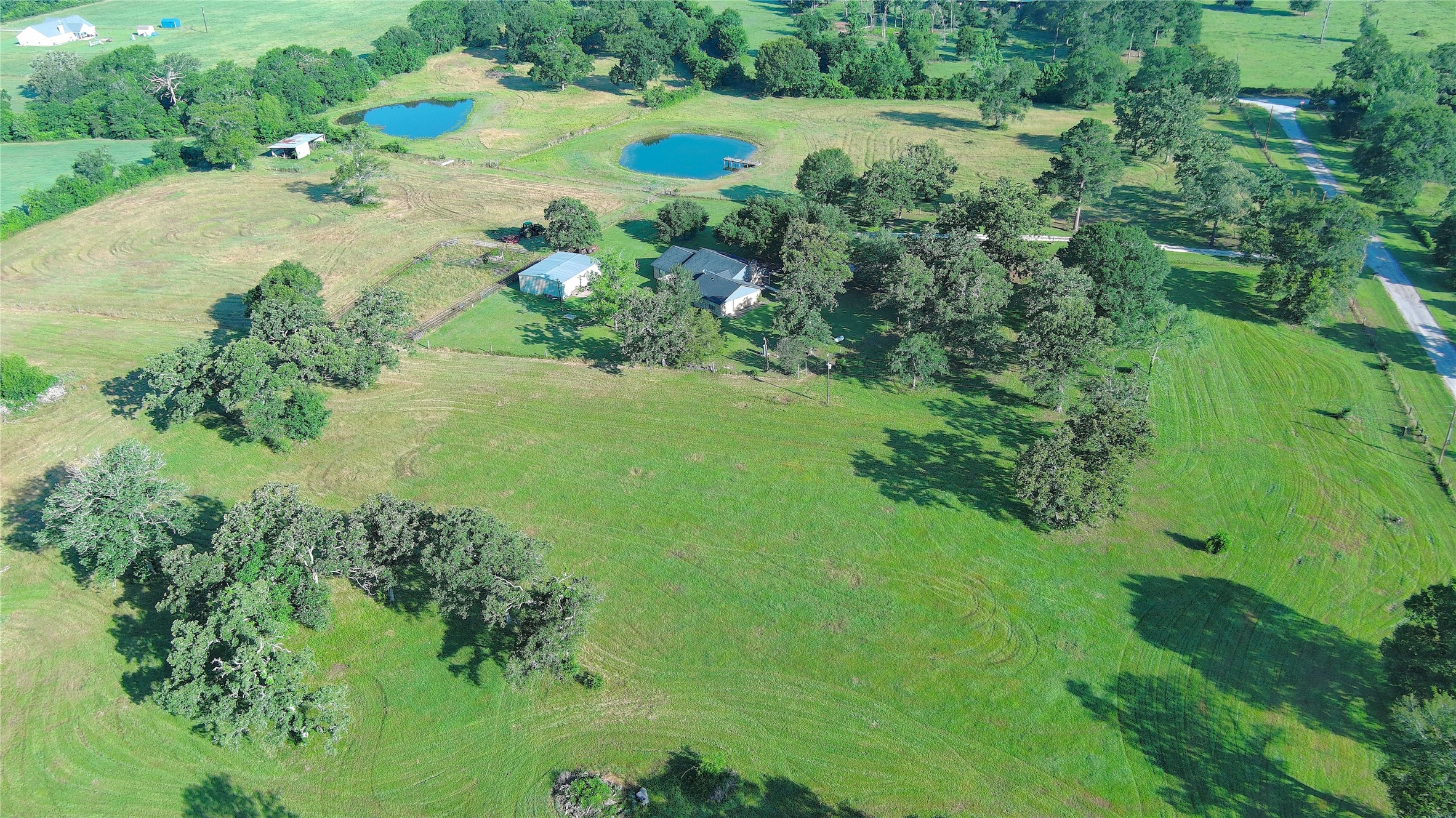 a view of a garden with a lake