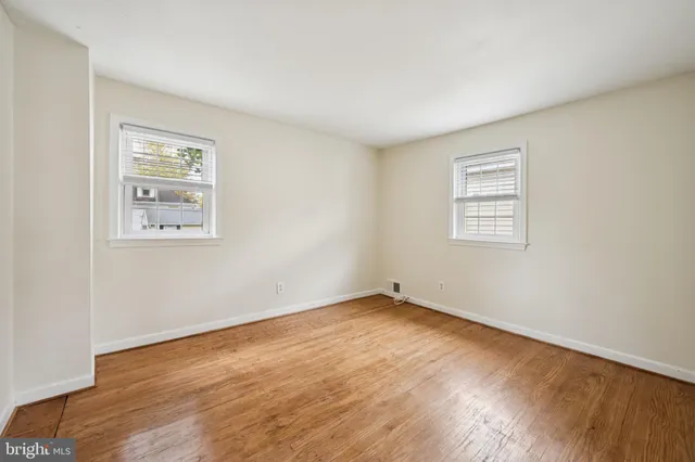 an empty room with a workspace