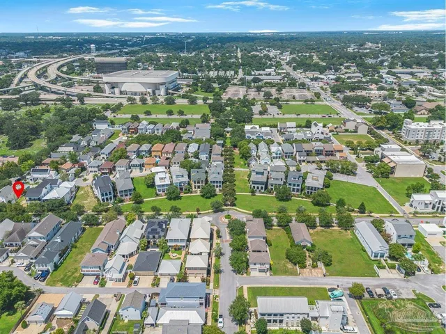 an aerial view of multiple house