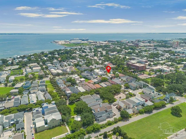 an aerial view of multiple house