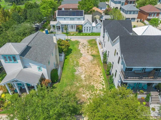 an aerial view of a house