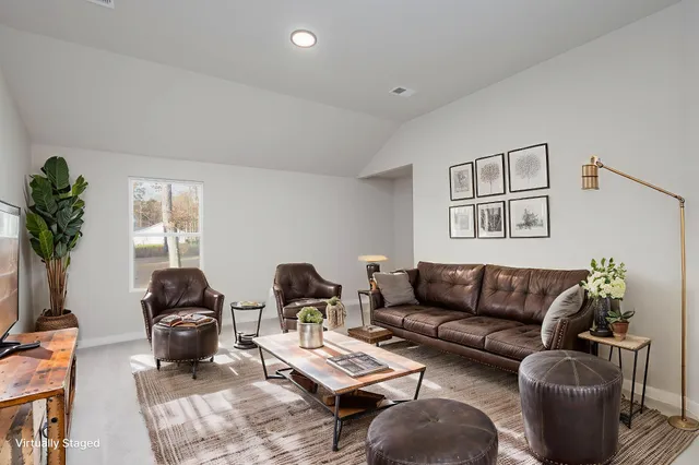 a living room with furniture