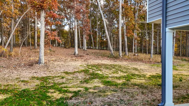 a view of a backyard of the house