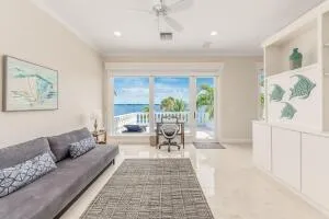 a bedroom with a bed and ceiling fan