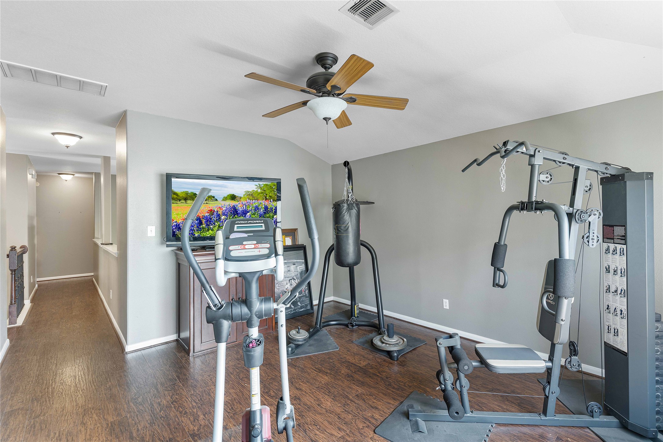24506 Fort Path Drive Spring, TX 77373 - Photo 27 of 46 Transform your fitness routine in this flex space, featuring ample space for a variety of uses. To a playroom, office, media room or an extra living bonus room.