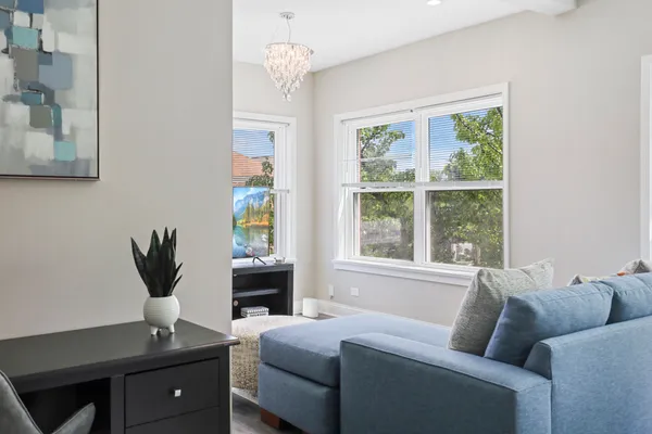 a living room with furniture