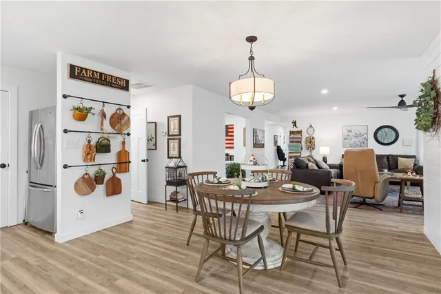 a kitchen with lots of counter top space