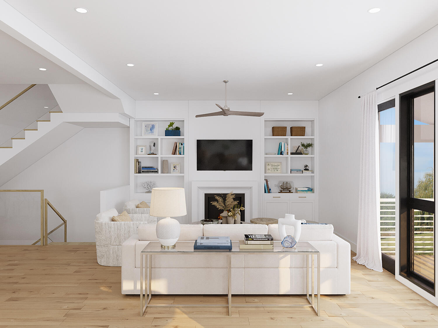 146 Cypress Drive, Unit 13 Santa Rosa Beach, FL 32459 - Photo 19 of 29 a living room with furniture a flat screen tv and a fireplace